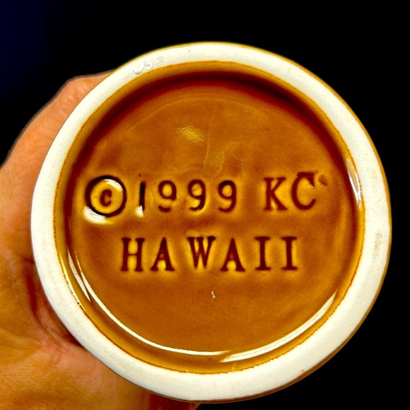 Vintage 1999 KC HAWAII glazed ceramic TIKI tumbler - Picture 5 of 5